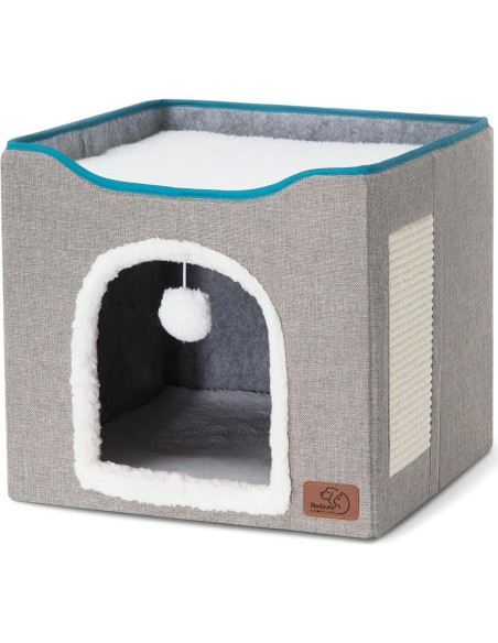 Cama para Gatos Bedsure Cubo Plegable Gris 16.5x35.6 cm Cama para Gatos Bedsure Cubo Plegable Gris 16.5x35.6 cm