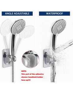 Soporte de Ducha Autoadhesivo NearMoon Cromado Ajustable 2