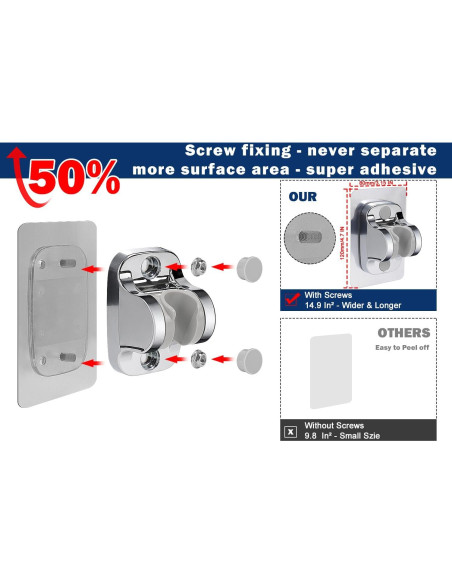 Soporte de Ducha Autoadhesivo NearMoon Cromado Ajustable