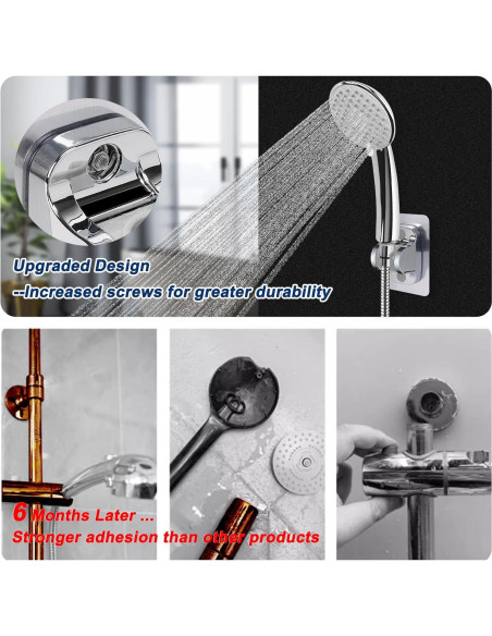 Soporte de Ducha Autoadhesivo NearMoon Cromado Ajustable