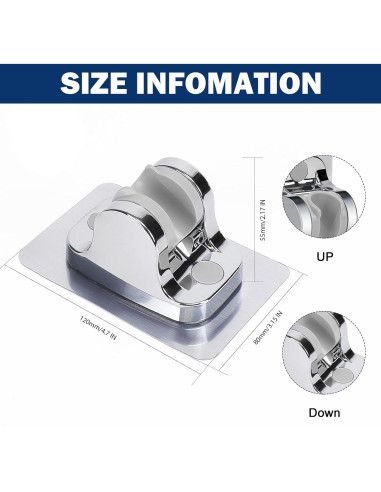 Soporte de Ducha Autoadhesivo NearMoon Cromado Ajustable