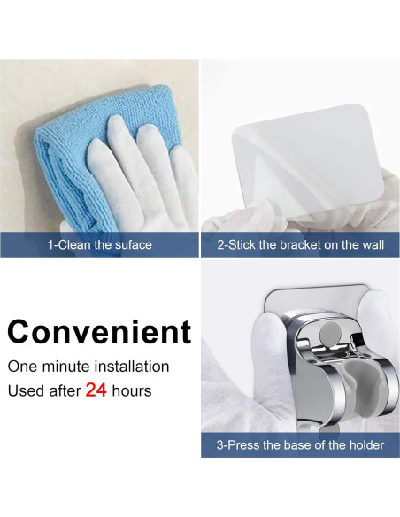 Soporte de Ducha Autoadhesivo NearMoon Cromado Ajustable