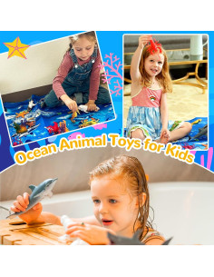 Juguetes de Animales Marinos GINMIC 18 Piezas con Alfombrilla 2