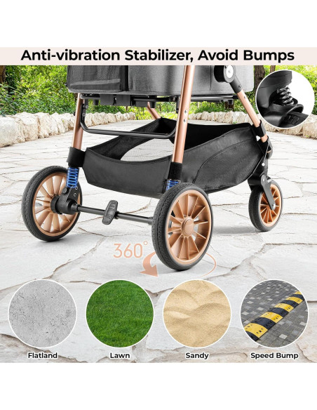 Carrito Plegable para Mascotas MAMIZO hasta 25kg Gris