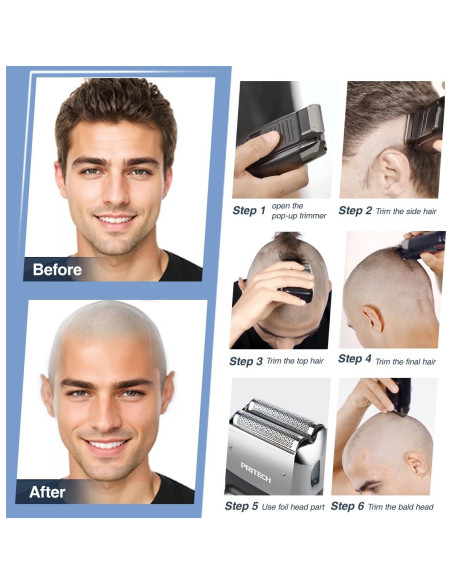 Afeitadora eléctrica 2 en 1 Pritech RSM-1699 con recortadora