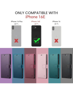 Funda billetera FLIPALM para iPhone 16e con bloqueo RFID 2