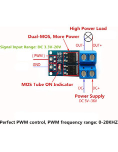 Módulo Controlador Interruptor MOSFET Anmbest 5 Piezas 15A 400W 2