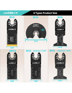 Kits de Cuchillas Oscilantes 100 Pcs AMZBSAW - 6 Tipos Multiuso 2