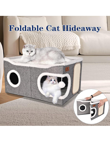 Cama para Gatos Extra Grande PETTDATE con Cojín Reversible 57x42cm