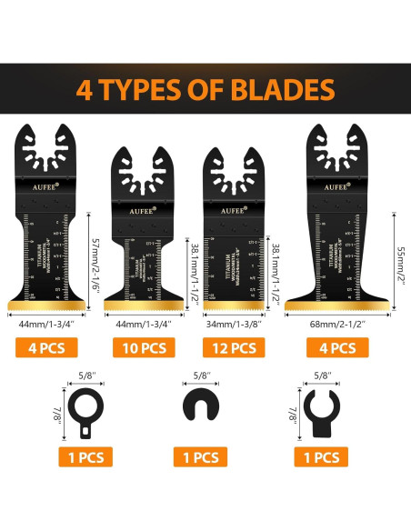 30 Hojas de Multiherramienta Titanio Universal para Madera y Metal