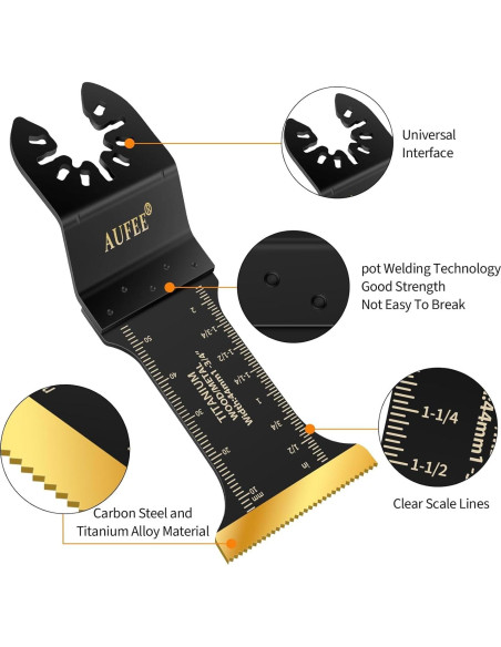 30 Hojas de Multiherramienta Titanio Universal para Madera y Metal