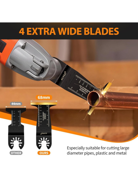 30 Hojas de Multiherramienta Titanio Universal para Madera y Metal