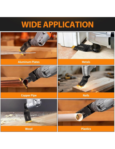 30 Hojas de Multiherramienta Titanio Universal para Madera y Metal