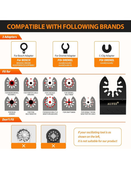 30 Hojas de Multiherramienta Titanio Universal para Madera y Metal