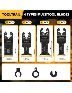 30 Cuchillas Oscilantes Titanio Tooltrail para Metal y Madera 2