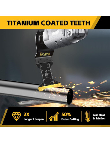 30 Cuchillas Oscilantes Titanio Tooltrail para Metal y Madera