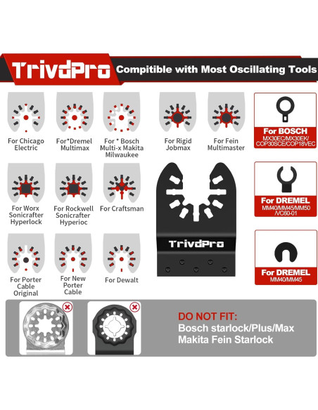 Kits de 100 Hojas de Sierra Oscilante TrivdPro para Metal y Madera