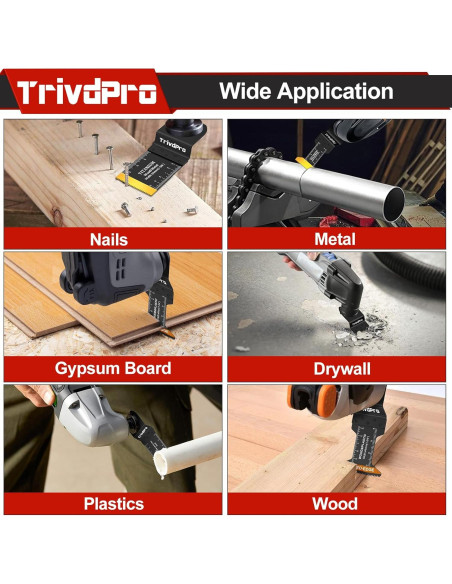 Kits de 100 Hojas de Sierra Oscilante TrivdPro para Metal y Madera