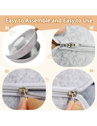 Cueva para Gatos Catasaurus Peekaboo - Túnel Dona Gris Claro