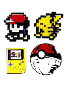 Pines de Esmalte Pounchi Pixel Game - Set de 4 Pcs - 2.03 a 3.81 cm