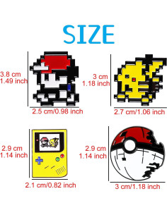 Pines de Esmalte Pounchi Pixel Game - Set de 4 Pcs - 2.03 a 3.81 cm 2