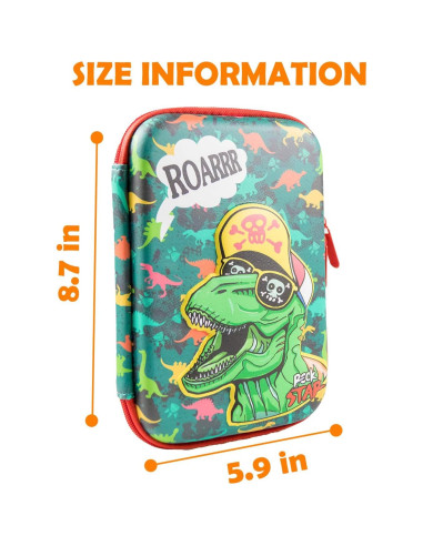 Estuche de Lápices Wepop T-rex 3D Verde Gran Capacidad