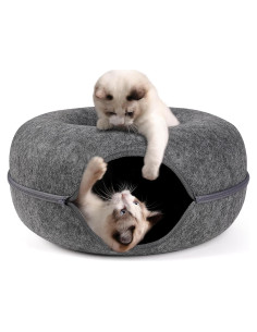 Cueva de Gato Bininl Túnel Redondo Desmontable 50.8cm Gris