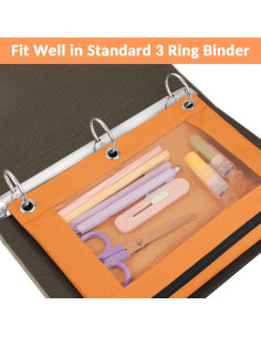Estuche de Lápices Sooetz Azul y Naranja para Carpeta 3 Anillas 2