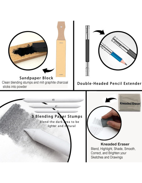 Juego de Lápices de Dibujo KALOUR 34 Piezas con Estuche