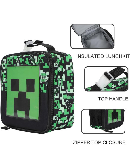 Caja de Almuerzo Aislada Minecraft Bioworld 26x23cm