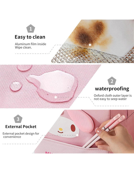 Bolsa de Almuerzo Zmioviq Rosa Anime 7L Reutilizable y Aislante