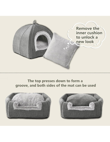 Cueva para Gatos WINDRACING 38cm Gris Plegable y Lavable