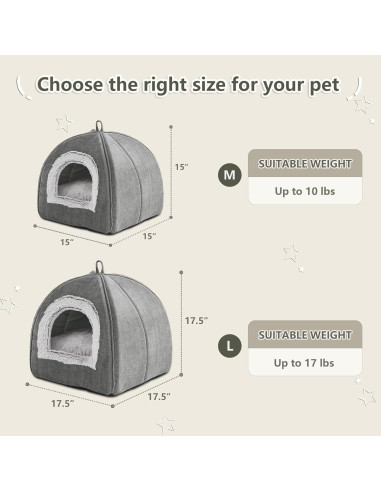 Cueva para Gatos WINDRACING 38cm Gris Plegable y Lavable