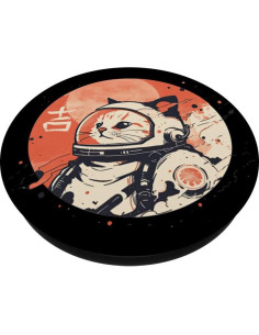PopSockets Gato Espacial Retro Japonés 50s Kanji Adhesivo 2