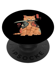 PopSocket Adhesivo PopGrip Gato Samurai Ninja Kawaii