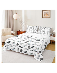 Juego de Sábanas Queen Manfei 4 Piezas Microfibra Floral