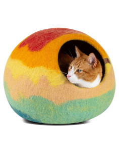 Cueva para Gatos Meowfia - Cama de Lana Merino Mediana