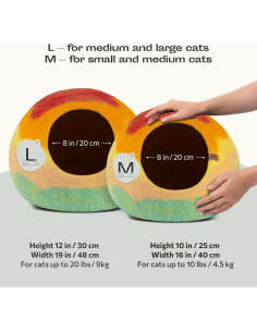 Cueva para Gatos Meowfia - Cama de Lana Merino Mediana 2