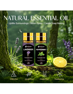 Juego de 12 Aceites Esenciales Ethlauff 5 ml para Difusores 2