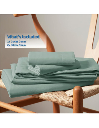 Cubierta de Edredón Queen Nestl Verde Salvia 3 Piezas Microfibra