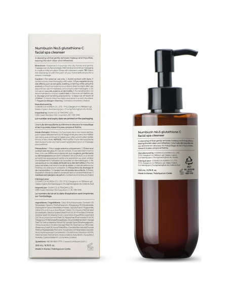 Aceite Limpiador Numbuzin No.5 199.8 ml - Glutatión y Vitamina C