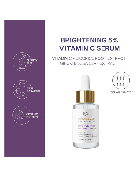 Suero Facial Hidratante Mirabellix 30ml con Vitamina C y Niacinamida