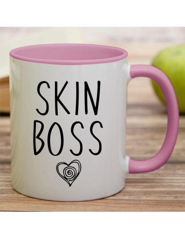 Taza de Cerámica Retreez 11 Oz Blanca con Asa Rosa