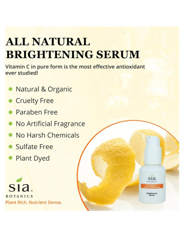 Suero Facial Iluminador Sia Botanics 30ml Vitamina C Natural