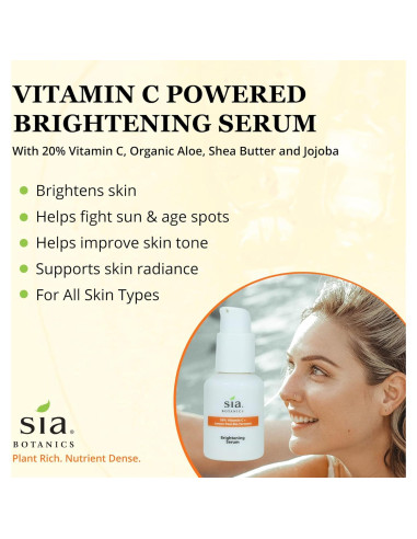 Suero Facial Iluminador Sia Botanics 30ml Vitamina C Natural