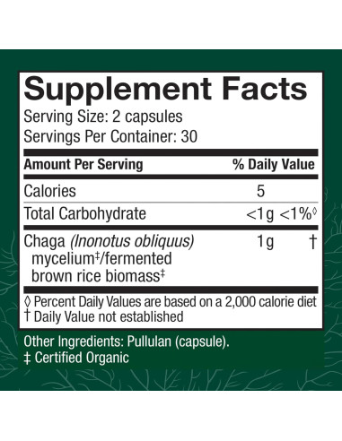 Cápsulas de Chaga Host Defense - Suplemento Inmunológico 60 Unidades
