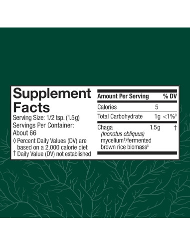 Polvo de Chaga Host Defense 99.22 g - Suplemento Inmunológico