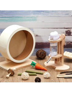 Juego de Rueda Silenciosa y Botella de Agua para Hámster 2