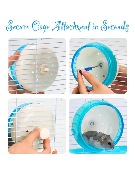 Rueda de Ejercicio para Hámster Petzilla 12cm Azul - Silenciosa y Segura