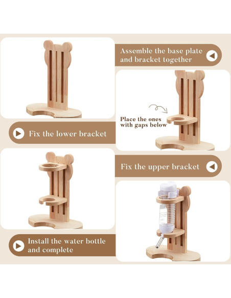 Juego de Rueda Silenciosa y Botella de Agua para Hámster
